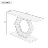 Modern Wood Console Tables with Hollow Hexagon Base, Unique Console Tables for Entryway, Hallway or Living Room Accent Display-The Pop Home - 3 of 4