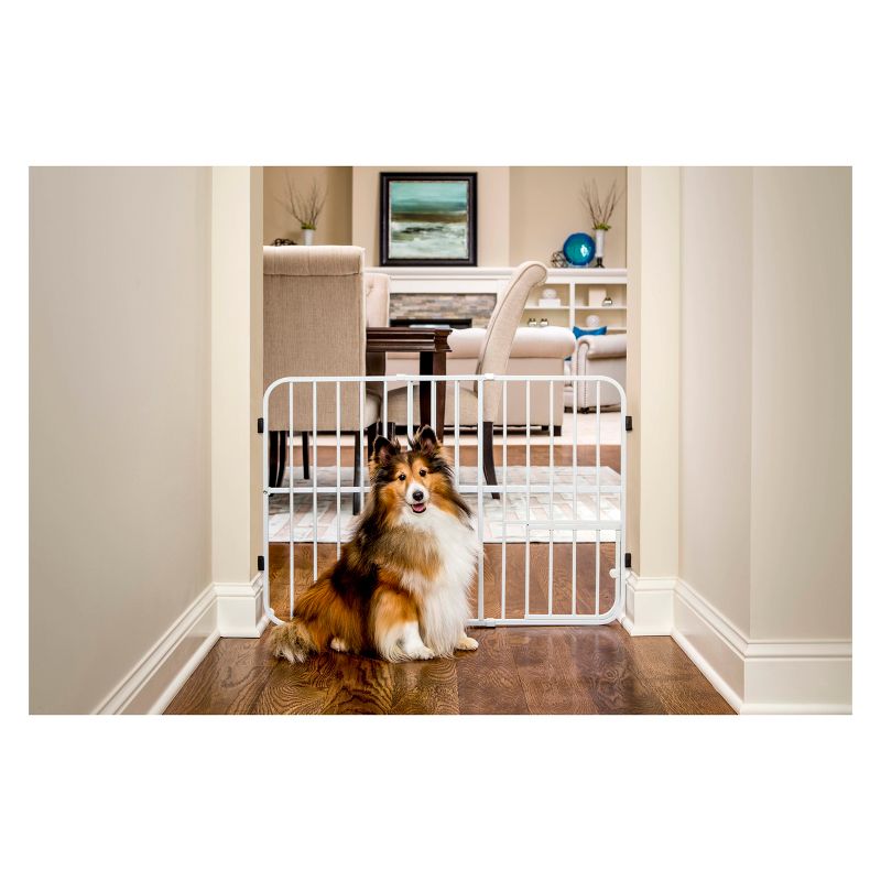 Carlson Expandable Gate with Small Dog Door - White, 4 of 7
