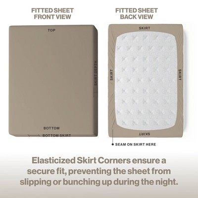 Taupe Full Size Cotton Fitted Sheet - 200 Thread Count