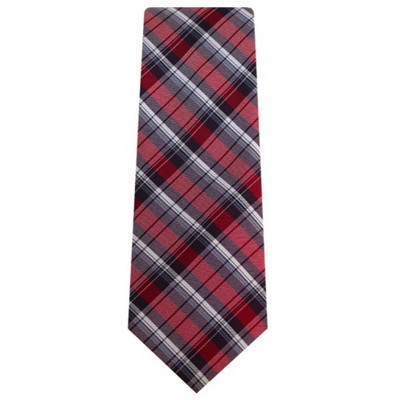 Men's White, Gray, White, Black And Red Plaid 3.5 Inch Wide And 62 Inch ...