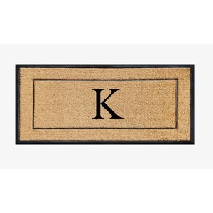 A1HC Natural Coir and Rubber Backing Monogrammed Door Mat, Anti-Shed Entry Doormat - 1 of 4