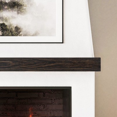 Modern Ember Stowe Black Mantel Shelf With Brushed Groove Texture : Target