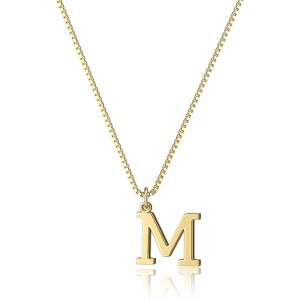 Personalized Initial Choker Gold Plated Dainty Letter Pendant Necklace Gift Gold-M - 1 of 4