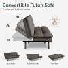 Dyonery 71" Futon Convertible Memory Foam Sofa Bed, Modern Loveseat for Living Room, Adjustable Armrests Backrest Sofabed, Linen Fabric - Light Gray - 4 of 4