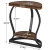Gulches Half-Round End Table Set of 2, 2-Tier Rustic Brown Semi Circle Side Table Thickened Top Nightstand for Living Room Bedroom - 2 of 4