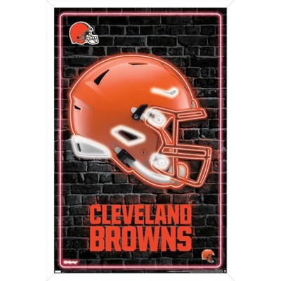 NFL Cleveland Browns - Logo 21 Wall Poster, 14.725 x 22.375, Framed 