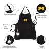 Evergreen University Of Michigan Black Grill Apron- 26 x 30 Inches Durable Cotton with Tool Pockets and Beverage Holder - 4 of 4