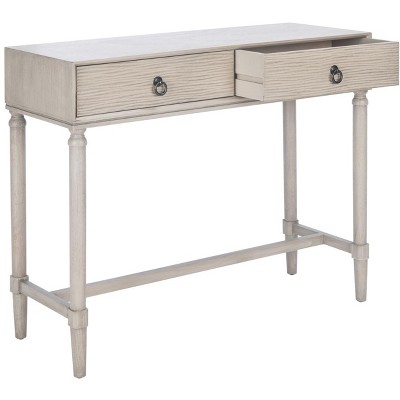 Gray Pinewood Traditional Console Table with Storage