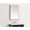 Elegant Lighting Pier 20x30 inch LED mirror with adjustable color temperature 3000K/4200K/6400K in brass - 4 of 4