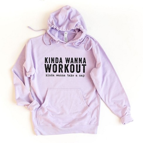 Simply Sage Market Women's Graphic Hoodie Kinda Wanna Workout Kinda Wanna Take A Nap - image 1 of 2