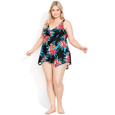 Avenue Sharkbite Print Tankini Top