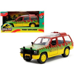 Ford Explorer Red and Yellow with Green Graphics "Jurassic Park" (1993) Movie 30th Anniversary 1/32 Diecast Model Car by Jada - 1 of 4