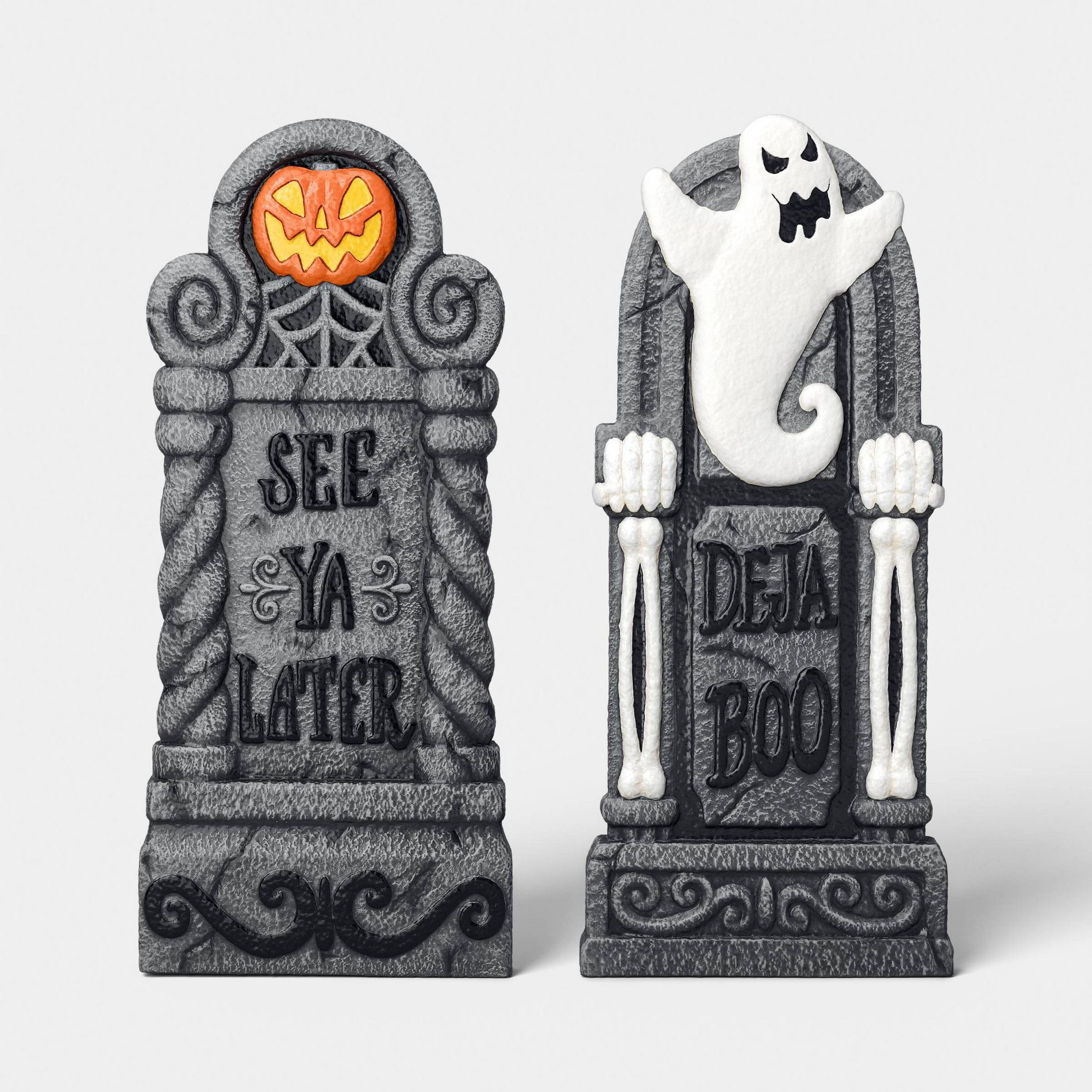 2pk 24" Deja Boo and See Ya Later Tombstones Outdoor Decorative Sculpture - Hyde and EEK! Boutique™