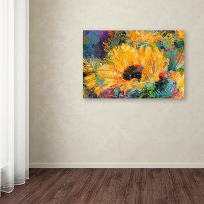 Colorful Abstract Sunflower Canvas Art for Kids' Nursery