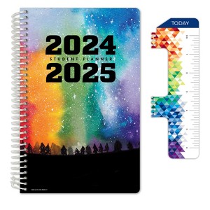 Global Datebooks Secondary Student Planner AY 2024-2025 - Matrix Style - 5.5"x8.5" (Rainbow Silhouette) - 1 of 4