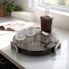 Decorative Round Glass Tray with Handles for House Decor - Table Decorations or Bathroom Vanity Tray - Jewelry, Bed, or Trinket Dish - 15", Silver - 4 of 4