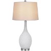 Cal Lighting Pori 150W 3 Way Glass Table lamp with Taper Drum Fabric Shade. Priced and Sold a Pairs. - 3 of 4