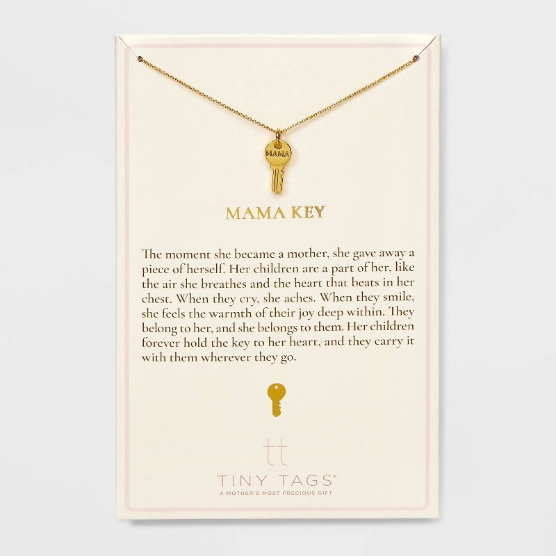 Tiny Tags 14K Gold Ion Plated Mama Key Chain Necklace - Gold, 1 of 9