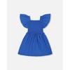 Deux par Deux Girl Textured Smocked Dress Royal Blue - 3 of 4