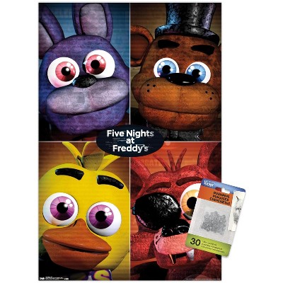 Trends International Five Nights At Freddy's - Band Unframed Wall Poster  Print Clear Push Pins Bundle 22.375 X 34 : Target