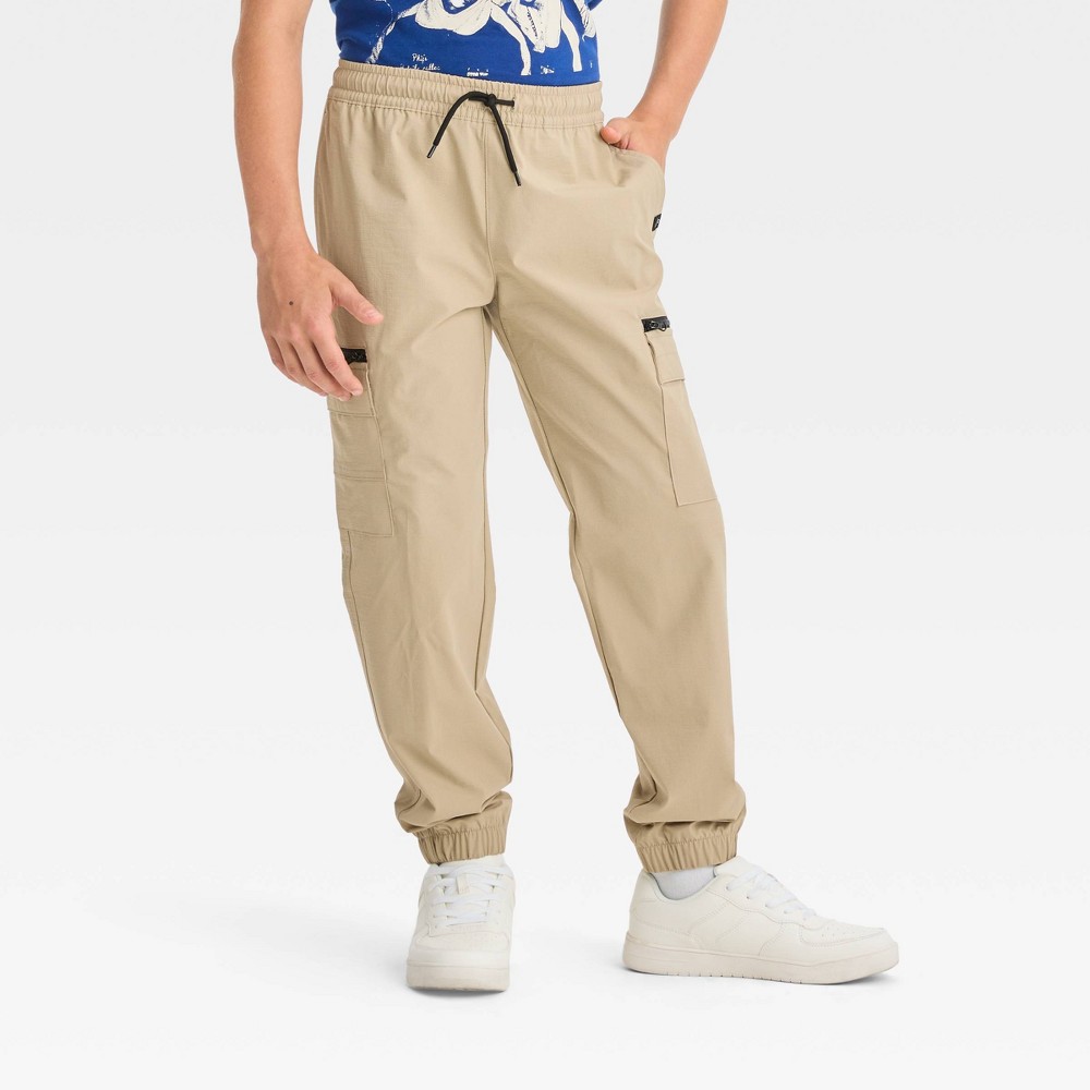 Boys' Woven Cargo Tech Jogger Pants - art class™ Khaki 4