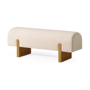 Maven Lane Juno Contemporary Upholstered Wooden Bench in Refined Natural Finish - 1 of 4