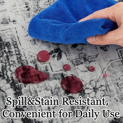 Vintage Area Rug Machine Washable Rug, Non Slip Traditional Distressed ...