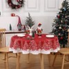 Red Christmas Tablecloths Collection Waterproof Holiday Dining Table Decor Indoor Outdoor with Snowflakes Tree Patterns - 2 of 4