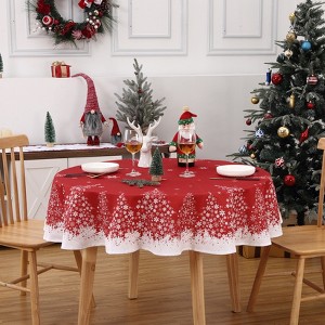 Christmas Dinner Tablecloth - Water-Resistant Festive Print for Family Gatherings - 1 of 4