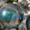 Blue Bubble Glass Ornament Blue 6"H Glass Set of 2 - 2 of 3