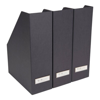 Set of 3 Viktoria Magazine File Dark Gray - Bigso Box of Sweden