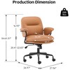 QingMoon PU Leather Office Chair, Adjustable Swivel Desk Chair, Ergonomic Computer Chair with Reclining Backrest for Home Office - 4 of 4