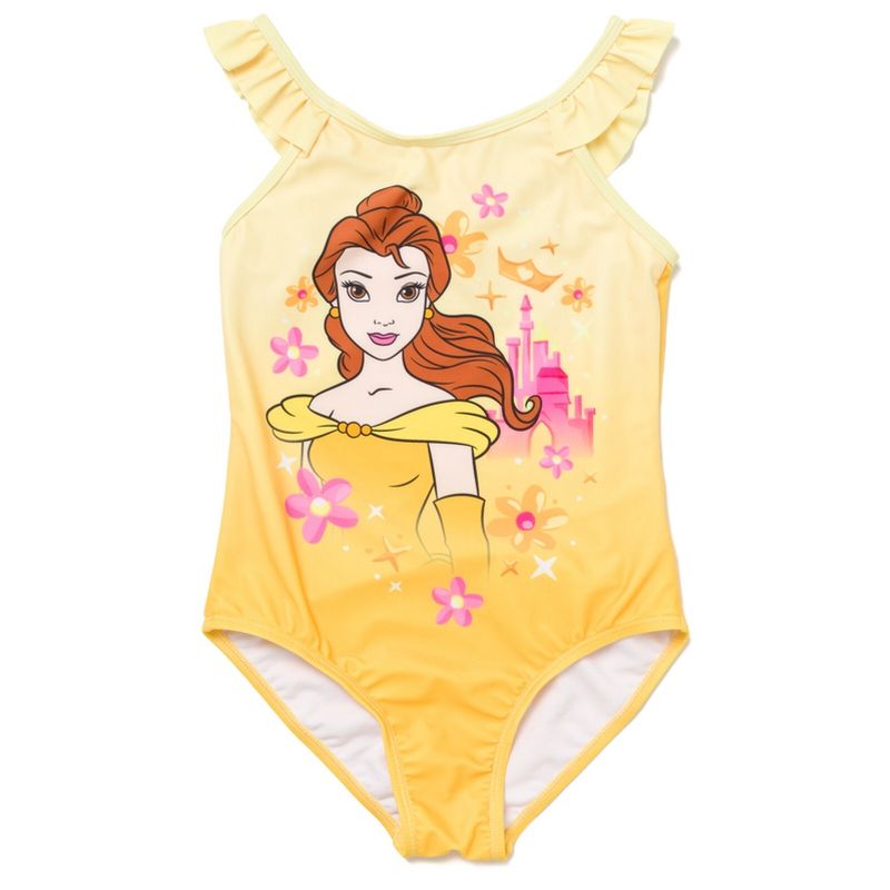 Disney Princess Cinderella Belle Tiana Jasmine Girls One Piece Bathing Suit Toddler to Little Kid, 1 of 7