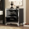 Modern Nightstand with with 2 Drawers, High Gloss Finish, MDF Frame with Metal Legs, Elegant Bedroom Side Table-The Pop Home - 3 of 4
