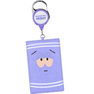 South Park Towelie Wanna Get High Retractable Reel ID Badge Holder Keychain with Lobster Claw Clasp Purple - 1 of 4
