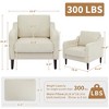 GustoWave Mid-Century Accent Chairs, Modern Linen Fabric Armchair, Comfy Sofa Chairs with Scooped Arms, Reading Chair High Back - 3 of 4