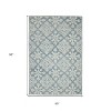 Sky Blue And Ivory Wool Oriental Hand Hooked Area Rug - 3 of 4