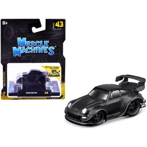 RWB 993 911 Matt Black 1/64 Diecast Model Car by Muscle Machines - 1 of 3