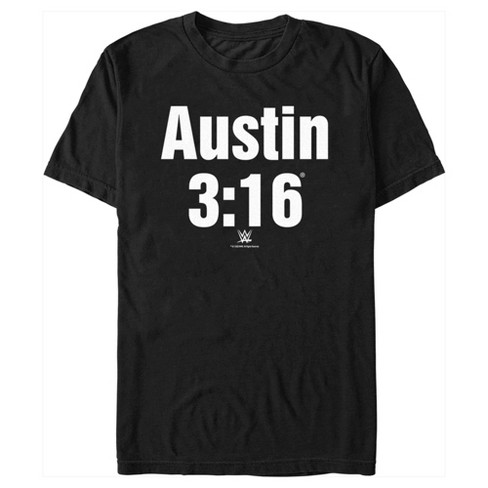 Men's WWE Stone Cold Steve Austin 3:16 White Logo T-Shirt - Black - X Large