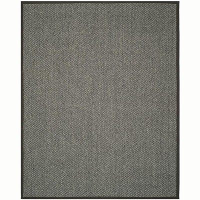 Gray and Dark Gray Flat Woven Sisal Area Rug 8'x10'