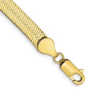 Black Bow Jewelry 5.5mm 10k Yellow Gold Solid Herringbone Chain Bracelet - 1 of 4