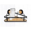 Popular Bath Popular Home Corner Shelf with Suction Metal and Bamboo Black - 2 of 2