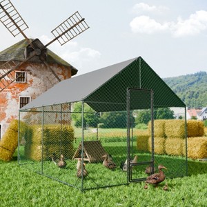 Artloge New Upgraded Extra Large Metal Chicken Coop Walk-in Poultry Cage Hen House with Rust-proof Tubes & Oxford Full Cover Top & High Entrance - 1 of 4