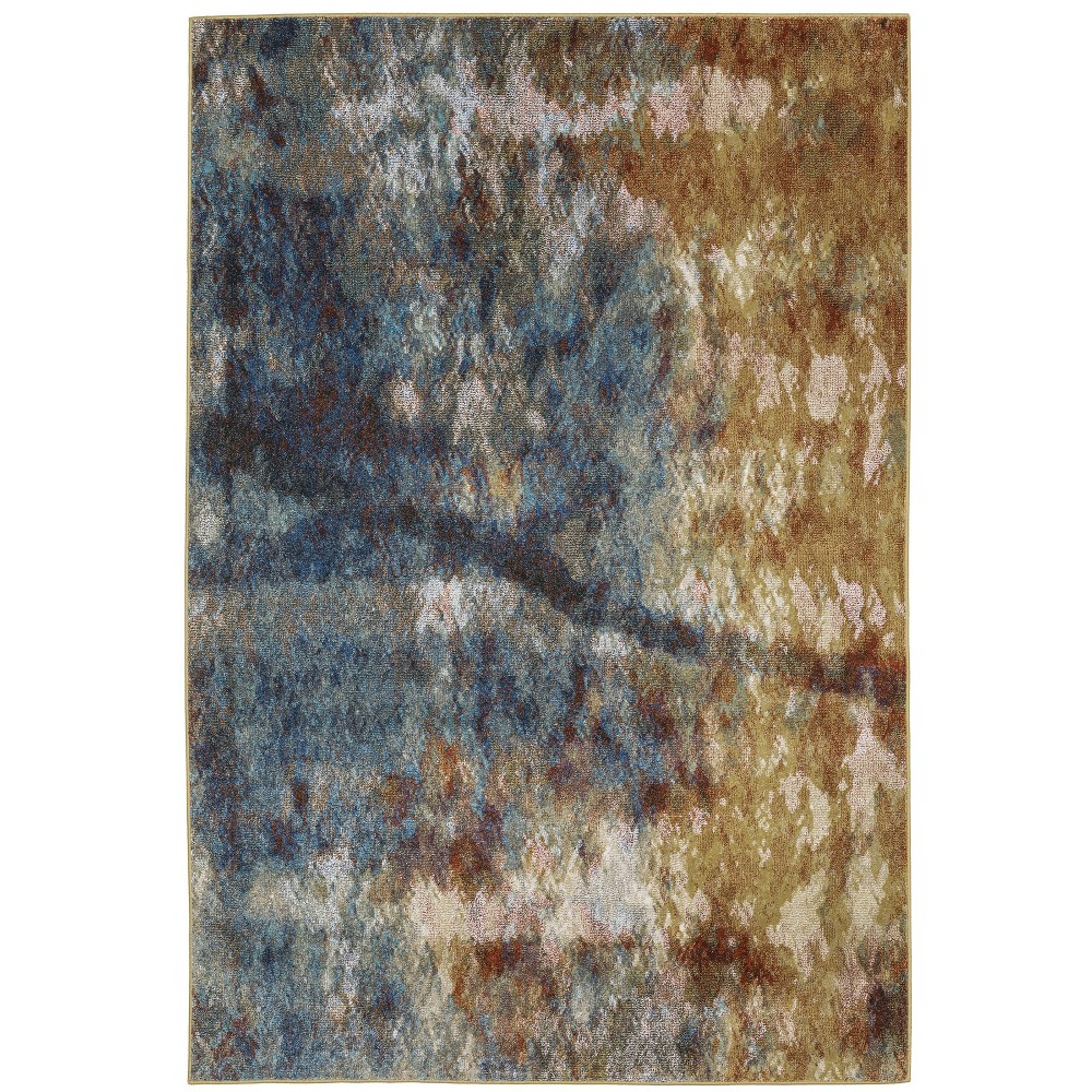 Photos - Area Rug 6'7"x9'2" Victor Abstract Horizons  Blue/Gold - Captiv8e Designs