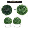 coucheta 2pcs Topiary Ball, 15 Inch Outdoor Artificial Plant Boxwood, Sun Protection Faux Plant Decor Ball, All-Year Green Round Hanging Topiary Ball - 2 of 4