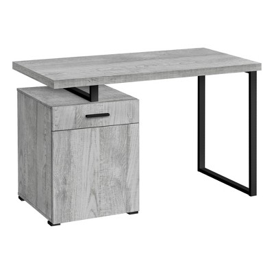 Monarch Specialties Computer Desk Home Office Laptop Left Right Set-Up Storage Drawers 48InchL Work Metal Laminate Grey Black Contemporary Modern