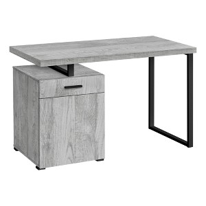 Monarch Specialties Computer Desk Home Office Laptop Left Right Set-Up Storage Drawers 48InchL Work Metal Laminate Grey Black Contemporary Modern - 1 of 4