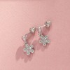 Girls' Groovy CZ Flower Dangle Screw Back Sterling Silver Earrings - In Season Jewelry - 4 of 4