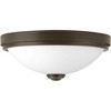 Progress Lighting, Linen Collection, 1-Light Flush Mount, Brushed Nickel, White Linen Glass, Material: Steel - 3 of 3