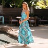 Women's Floral Print Knotted V-Neck Maxi Dress - Cupshe - 4 of 4